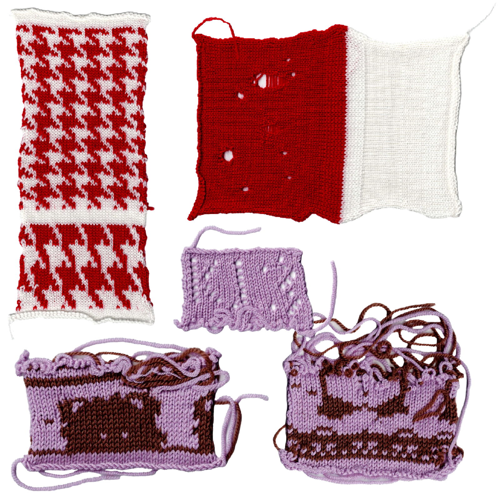 Scans of samples from knit machine induction