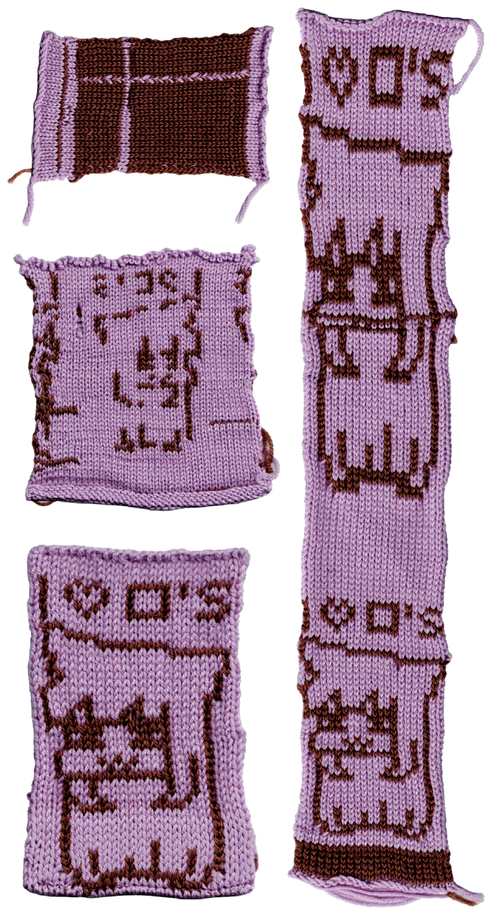 Scans of samples and final knit poster